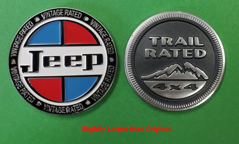 Custom Painted Trail Rated Badge Wrangler JL and JK, Gladiator JT